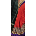 Radiant Red Colored Embroidered Net Georgette Saree Radiant Red Colored Embroidered Net Georgette Saree